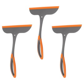 PATIKIL 10 Inch Shower Squeegee for Glass Doors, 3PCS Shower Squeegee with Hook for Countertop Mirrors Shower Walls Window Car Windshield, Light Grey