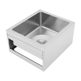Floor Mount Mop Sink, 304 Stainless Steel Floor Mop Single Bowl Commercial Sink, Commercial and Home Freestanding Utility Sink