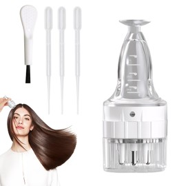 Hair Oil Applicator Hair Oil Applicator Scalp Massaging Oil Applicator Hair Ball Design Scalp Applicator 3 x 2 ml Pipette Dropper and Mini Brush for Essential Oils, Hair Care (White)