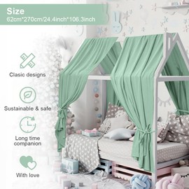 HOTUT Extra Wide Princess Bed Canopy, 2pcs Large Children Bed Canopy, 100% Cotton Girls Mosquito Net, Kids Princess Play Tents Nursery Room Decoration for Baby, for Women Bedroom Decorations