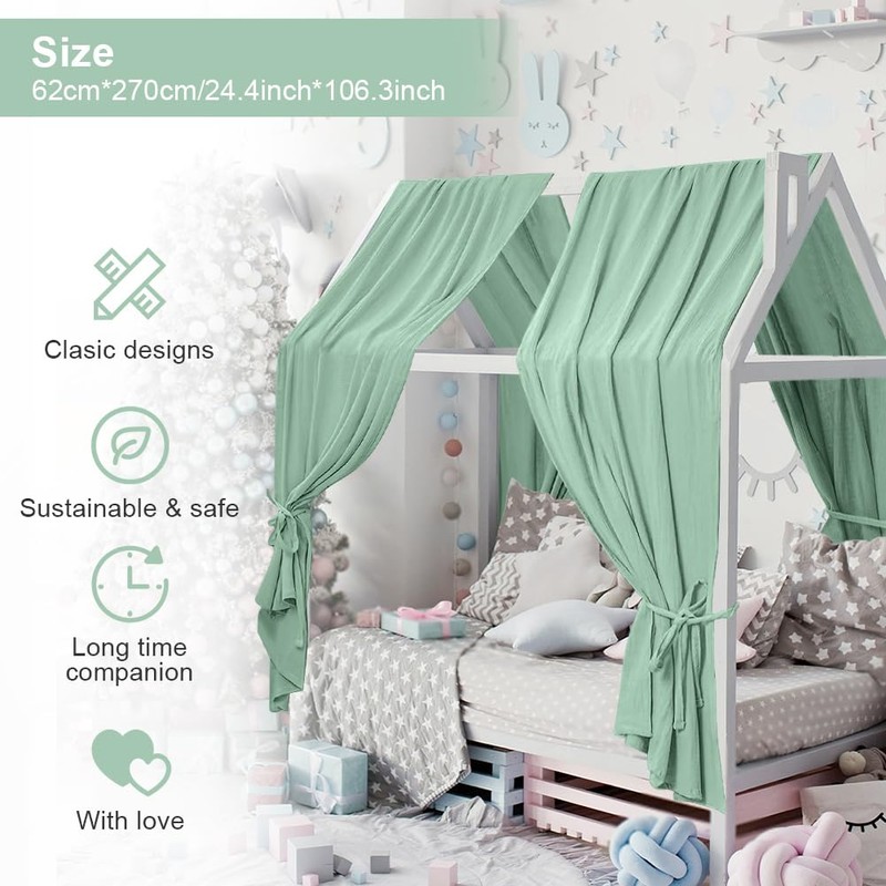 HOTUT Extra Wide Princess Bed Canopy, 2pcs Large Children Bed