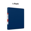 Staples Standard Non‑View Binder, 1" Round Ring, Blue, Durable 3‑Ring