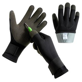 1 Pair 3mm Organic Fiber Dive Gloves Cut Resistant Stab Resistant Anti Abrasion Non Slip Gloves Thermal Gloves for Diving Snorkeling Spearfishing