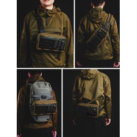 [TACTICAL_GEEK] One-shoulder bag, motorcycle body bag, crossbody bag, military tactical bag, lightweight, Molle, multi-functional bag, tactical, EDC, quick access, with Velcro, hidden pocket, travel