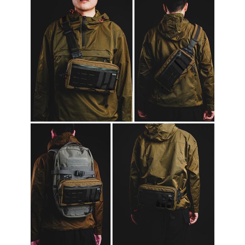[TACTICAL_GEEK] One-shoulder bag, motorcycle body bag, crossbody bag, military tactical