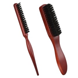 2 Pack Boar Bristle Brush, Hair Brush for Women and Men, Add Shine Improve Texture Reduce Frizz, for Slicking Back, Teasing, and Styling Fine or Thick Hairs and Styling Fine Hair to Create Volume