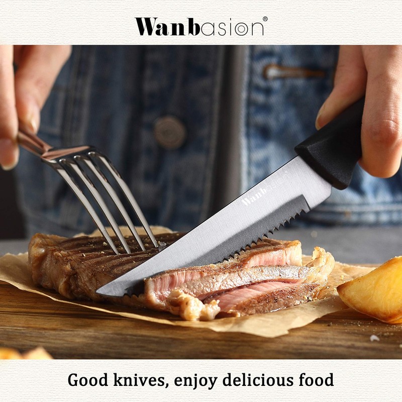 Wanbasion Dishwasher Safe Stainless Steel Kitchen Knife Set - 8