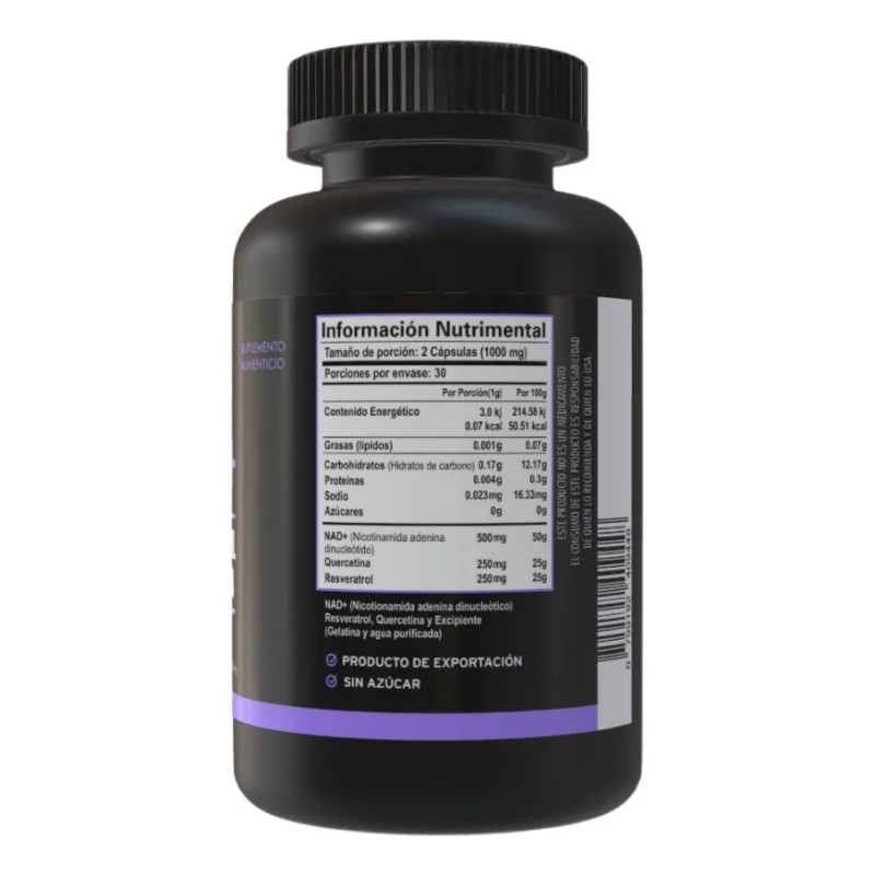 Nad Resveratrol Quercetina Antioxidante Natural Azga Lab Sin Sabor