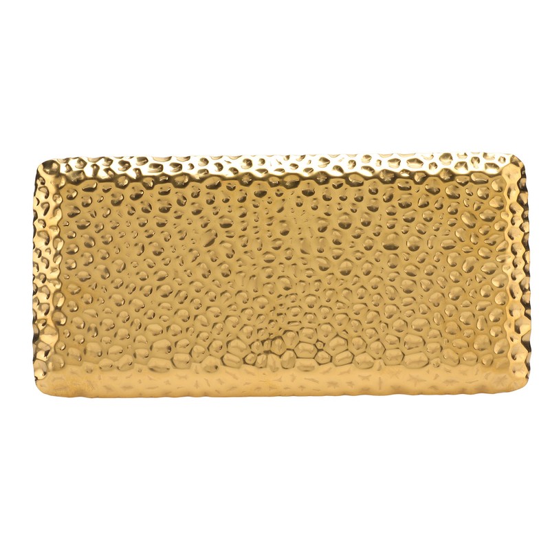Hammered Tray Exquisite Odorless Stainless Steel Serving Tray for Living