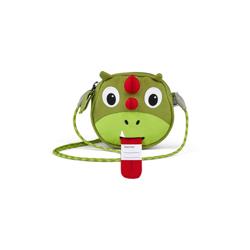 Affenzahn Children's Wallet Neck Pouch for Children, Dragon - Green