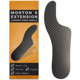 Morton's Extension Orthotic,Carbon Fiber Insole,Rigid Foot Support Insert for Morton's Toe,Turf Toe,Hallux Rigidus,Arthritis,1 piece 25.5cm(men size 9/Women 10)