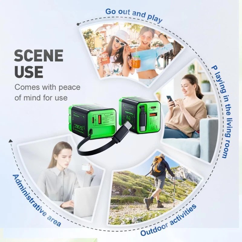 Unbranded 3-in-1 GaN Charger With Expandable 67W Maximum Fast Charging