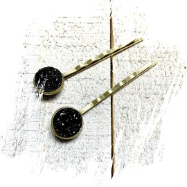All Up In The Hair Black Druzy Bobby Pins All Up In The Hair Accessory Sparkling Glitter Hair Clips