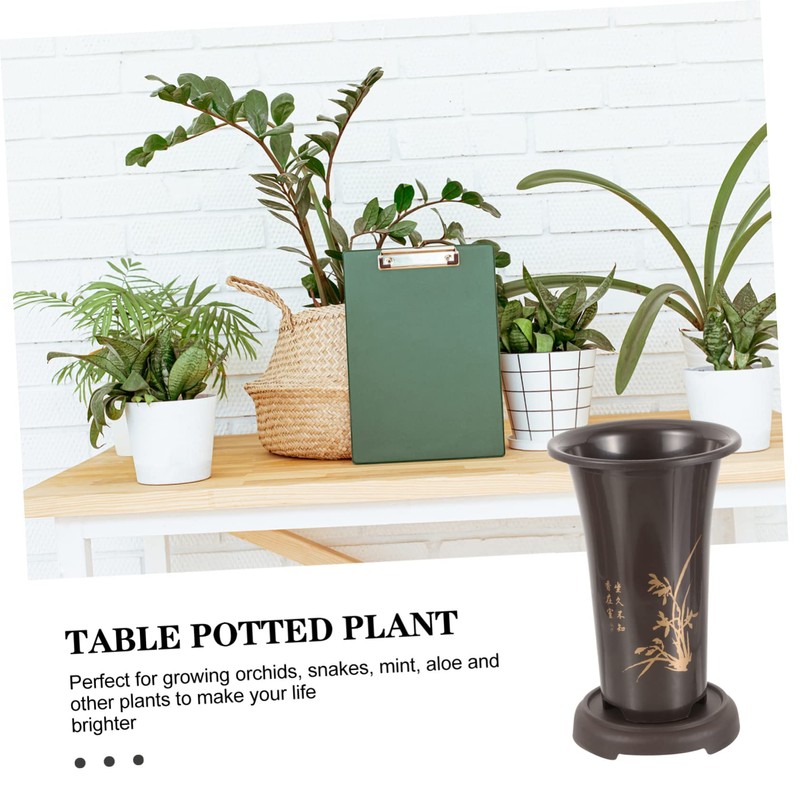 MERRYHAPY 2 Ceramic Orchid Pot Cotta Garden Pots Rustic Decorative
