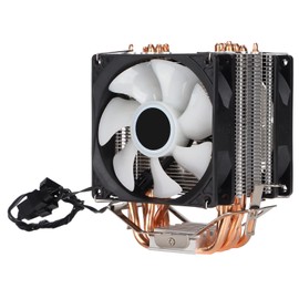 CPU Cooler for LGA 775/1155/1156/1366/2011,for Core I3,for Core I5,for Core I7,for AM2/AM2+,for AM3, 3pin 20dB 38 CFM RGB 90mm CPU Cooling Fan, Plug and Play (Dual Fans)