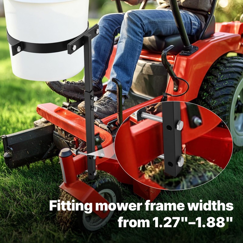 Feimire 5 Gallon Trash Bucket Holder, Adjustable Height: 19.3–28.3'', Clamp-On