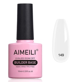 AIMEILI 5 in 1 Builder Base Nail Polish Gel, Strengthener Gel Translucent Nude Gel Builder Hard Gel Nail Extension Nail Enhancement Reinforce Lacquer Gel 10ML-149