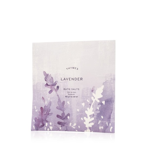 Thymes - Lavender Bath Salts - Soothing Combination of Epsom and Sea Salt for Relaxing Bath Soak - 2 oz