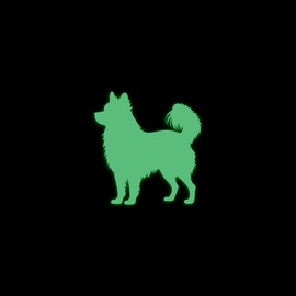 Gerberian Shepsky Dog Silhouette Glow in The Dark Sticker Decal for Phone Tablet Laptop Car Truck Window | 4" Sticker | Green