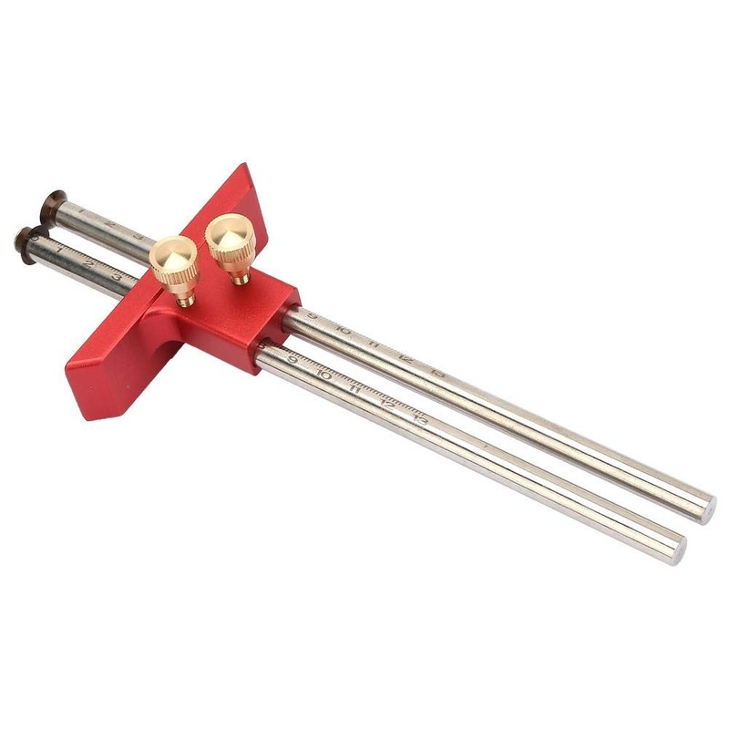 YWBL-WH Double Head Scriber, Stainless Steel Woodworking Marking Tool, Red,