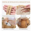 Bolsa de Playa para Mujer,Tote Bag Mujer de Malla Plegable,Amarillo