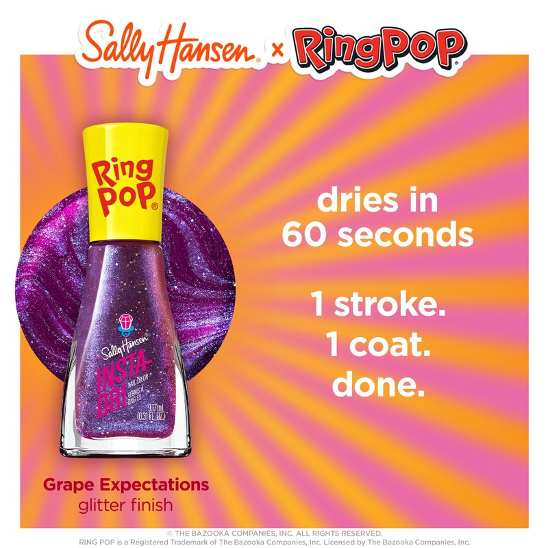 Sally Hansen Insta-Dri®, Ring Pop Grape Expectations, Quick Dry, Long