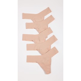hanky panky Women's Breathe Natural Thong 5 Pack, Taupe, Tan, XS