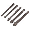 5Pcs Cross Hex Drill Bit Carbide Glass Drills Bits Concrete