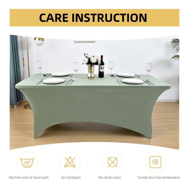 ZarzaaSik 118 2-Pack 4ft Spandex Table Covers for Rectangular Folding