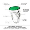 Jeweloporium 925 Silver Ring for Women Size S Green Emerald