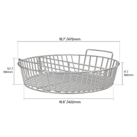 onlyfire Stainless Steel Charcoal Ash Basket Charcoal Briquet Holder BBQ Accessories for Weber 22" Kettle Grills