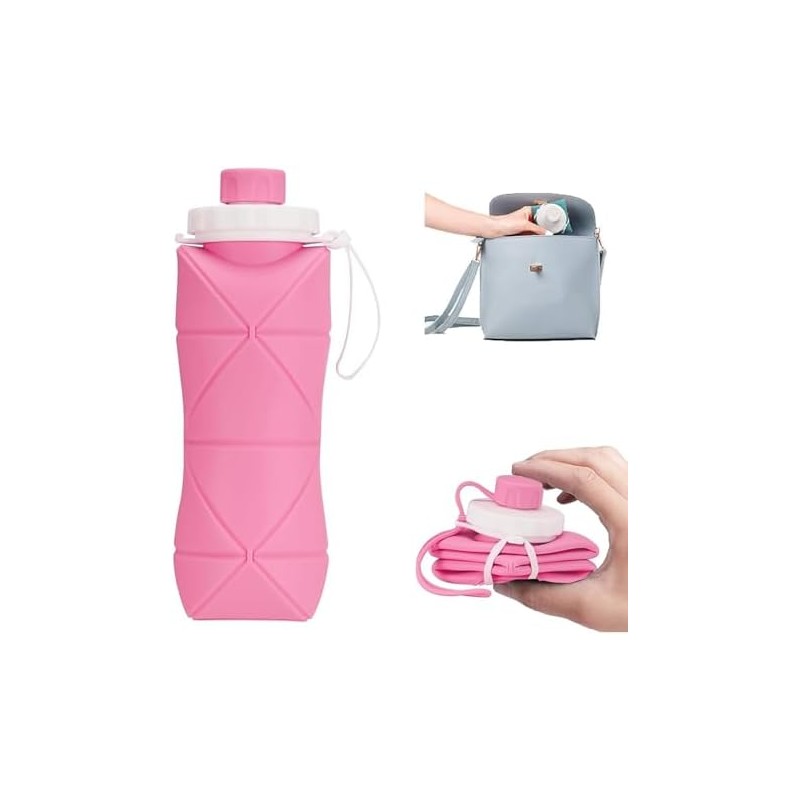 Botella de Agua Plegable con Válvula a Prueba de Fugas,