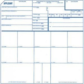 Fingerprint Cards, Applicant FD-258, 15 Pack