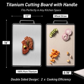 Titanium Cutting Boards for Kitchen Double-sided Cutting Board Sandy gray-beige