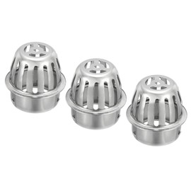 PATIKIL Dome Gutter Guard Filter 3 Inch, 3 Pack 304 Stainless Steel Downspout Strainer, Anti-Blocking Outdoor Gutter Cleaning Tool for Stops Leaves Debris, Fits 2.8-3 Inch