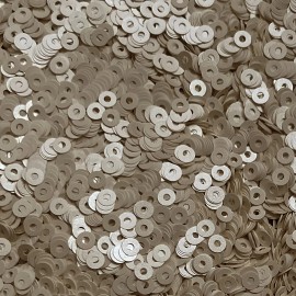 SequinsUSA 4mm Flat Sequins Ivory Beige Opaque Satin Pearl Medium Hole