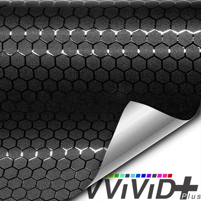 VViViD+ Honeycomb Matte Black Medium Pattern Car Wrap Vinyl (10ft