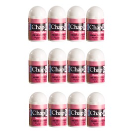 Chap-Ice | Premium and Traditional Lip Balm for Chapped, Dry, or Windburned Lips | Cherry Flavored | Made in USA — 12 Mini Sticks (0.10oz/3g)