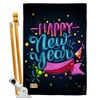 Breeze Decor New Year Popping Happy House Flag Set Winter