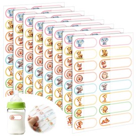 320 Pcs Baby Bottle Labels for Daycare, Name Labels for Daycare Essentials, Self Laminating, School Name Stickers for Kids Waterproof Food Milk Stickers Self Adhesive Tags (Animal)