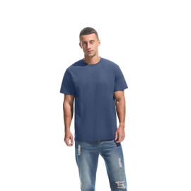 VEIISAR Men's Midweight Crew Neck T-Shirt - 210GSM Soft Cotton Blend, Regular Fit for Cooling Comfort Royal Blue XXL