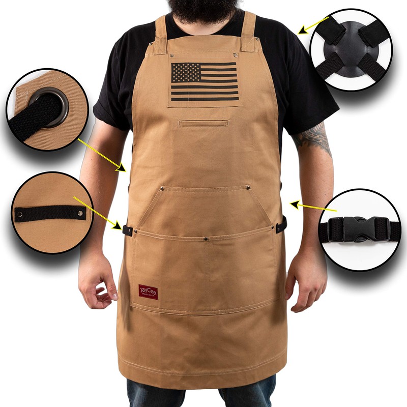 JayCee's Perfect Apron for BBQ, Grill, Chef, Hobby, Garden, or