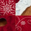 XAMSHOR Red Christmas Tree Skirt 32 Inches Snow Sequin Embroidery