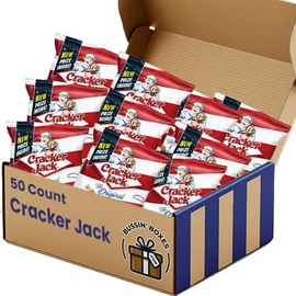 Bulk Cracker Jack Caramel Coated Popcorn and Peanuts, 50 Count / 1.25 oz. by Bussin Boxes