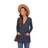 GRECERELLE Women's Lightweight Cardigan, Long, with Pockets and Buttons, Elegant,