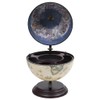 FAMIROSA Tabletop Globe Bar Wine Stand Eucalyptus Wood Green