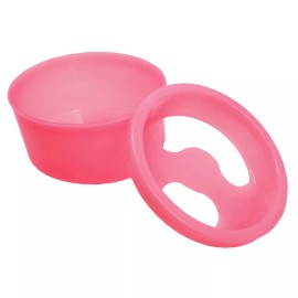 Beauticom Acetone Resistant Round Style Manicure Bowl with Removable Lid – Pink