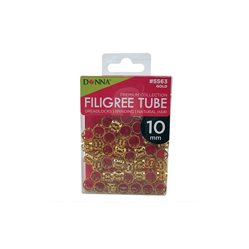 Donna Collection Filigree Tube, Gold, 10mm