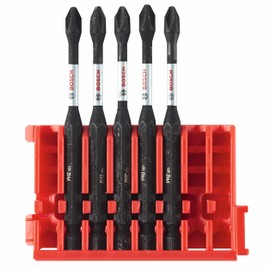 BOSCH ITDPH23505C - 5 pc. Driven 3.5 In. Phillips® #2 Power Bit with Clip for Custom Case System