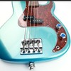 OVSAL Aluminum Electric Bass Guitar Knobs, Blue Crystal Style Top